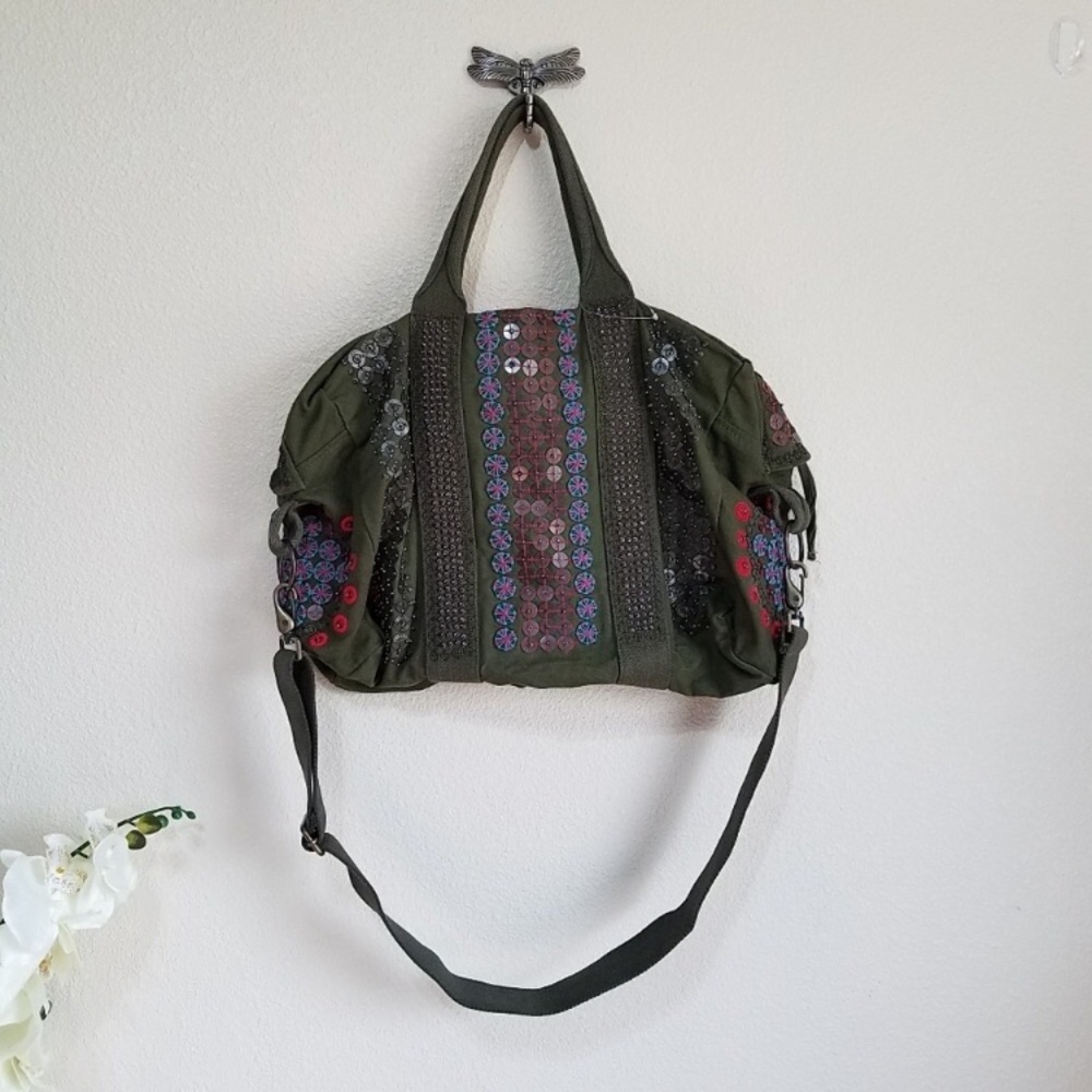 Free People x The Falls! Constellation Tote Bag In Olive NWOT! - Picture 3 of 14